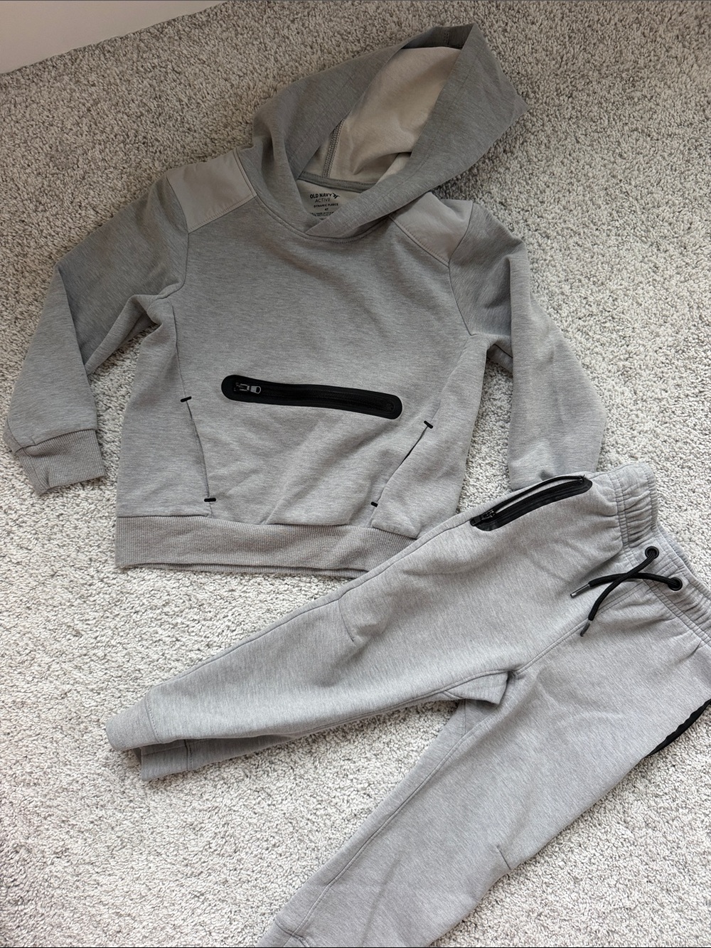 Old Navy Light Gray Kids Hoodie & Jogger Set